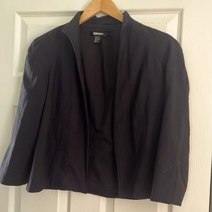 DKNY WOOL CROPPED BLAZER - Dark blue